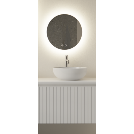 Spiegel LED 70 cm rond Oko dimmer, touch bediening en spiegelverwarming GD